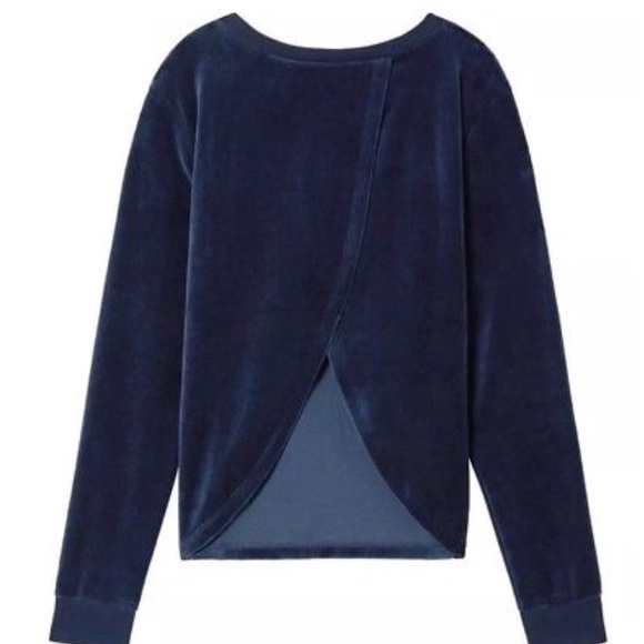 Victoria's Secret Velour Long Sleeve Crossback Top - Picture 4 of 7